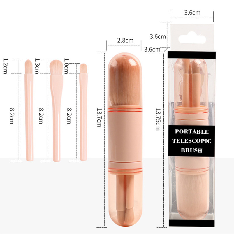 4-in-1 Makeup Brush Set Multi-Color Ultra-Soft Powder Brush, Blush Brush, Eyeshadow Brush Complete Beginner's Toolkit