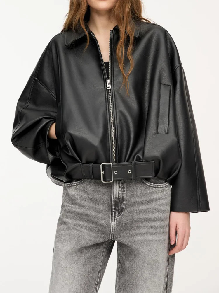 Retro Fashion Jacket Autumn Leatherette Jackets Women Casual Trendy Versatile Cool Personalized Timeless s Street Wear 251029