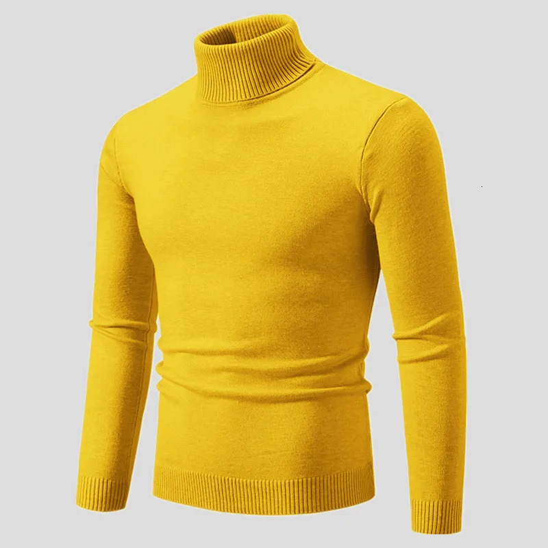 Winter Turtleneck Thick Mens Sweaters Casual Turtle Neck Solid Color Quality Warm Slim Turtleneck Sweaters Pullover Men 251029