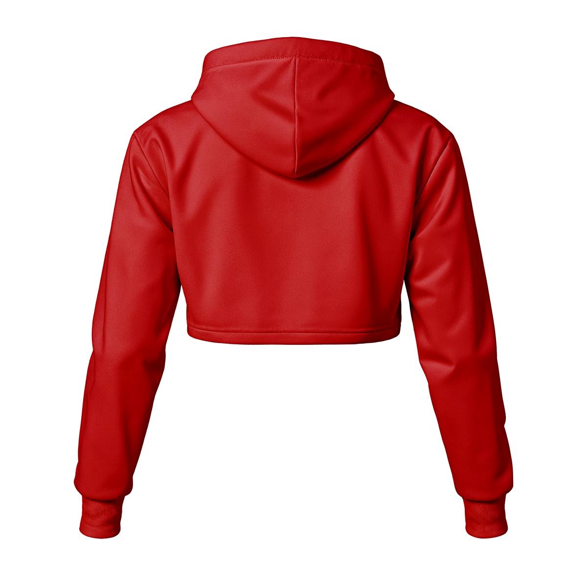 Women's Cropped Hoodie | DTF All-Over Print | Front Back Sleeve Design | 100% Polyester Fleece | Regular Fit Casual Pullover