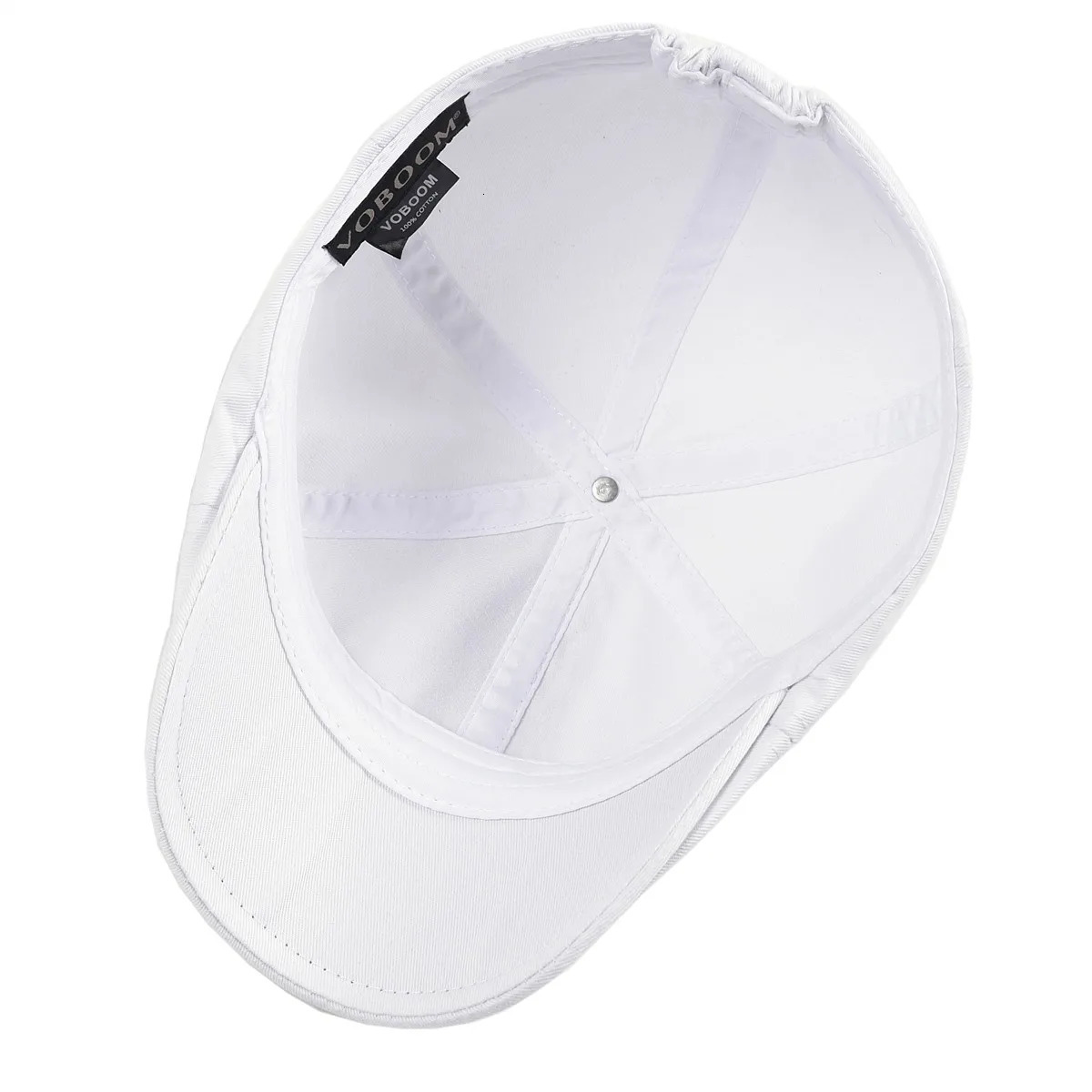 VOBOOM Flat Hat For Men Classic sboy Cap Golf Caps Twill Cotton Classic Ivy Hats Cabbies Headpiece Casual Beret White 251029