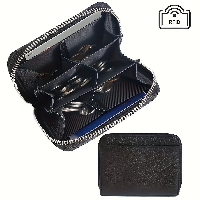 Simple PU Leather Coin Purse Zipper Mini Wallets Portable Multicoin Slots Money Bag Card Holder Short Purse for Women Men 251029