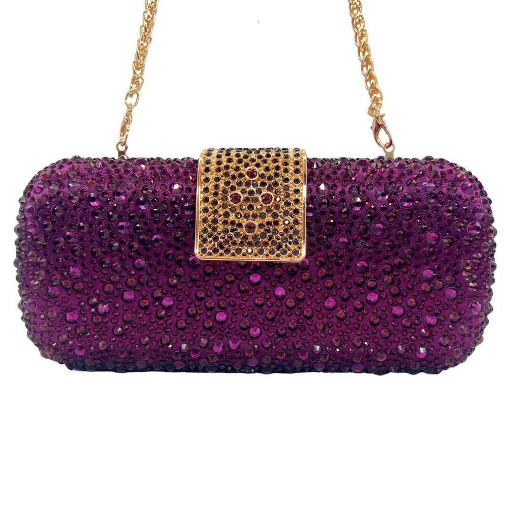 XIYUAN Women Green Crystal Evening Clutch Shimmering Purple Rhinestone Wedding Full Diamond Handbag Bridal Bags
