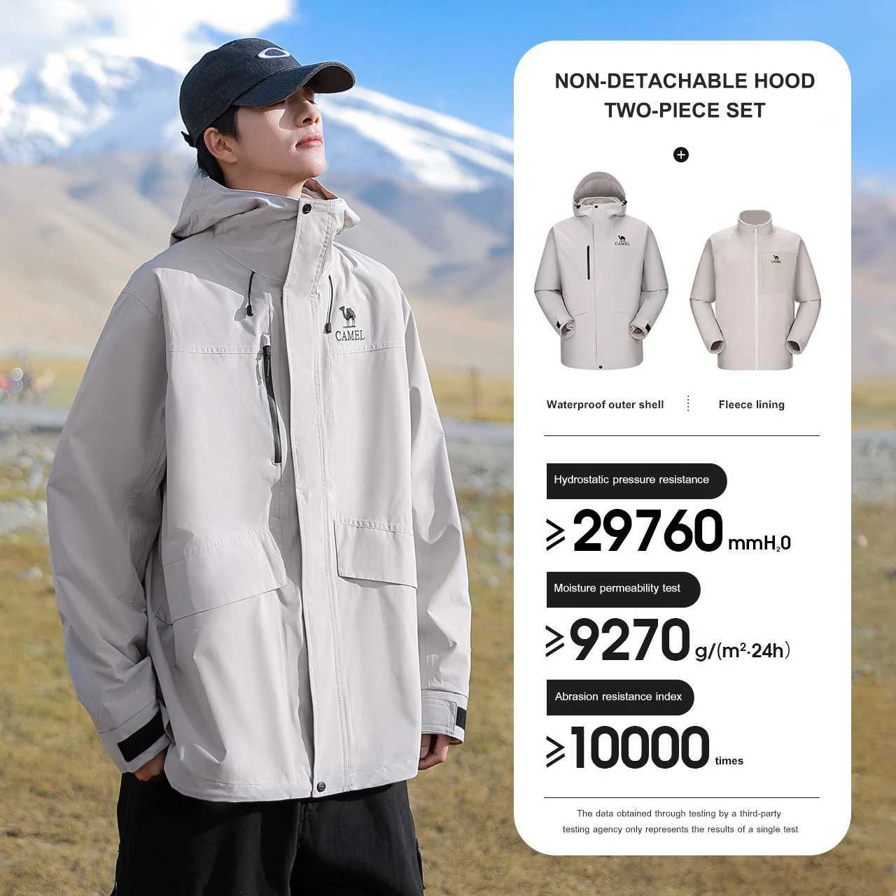 GOLDEN CAMEL Hiking Jackets for Women Men Threeinone Windproof Waterproof Fleece Jacket Winter Mountaineering Coats Clothing J251029