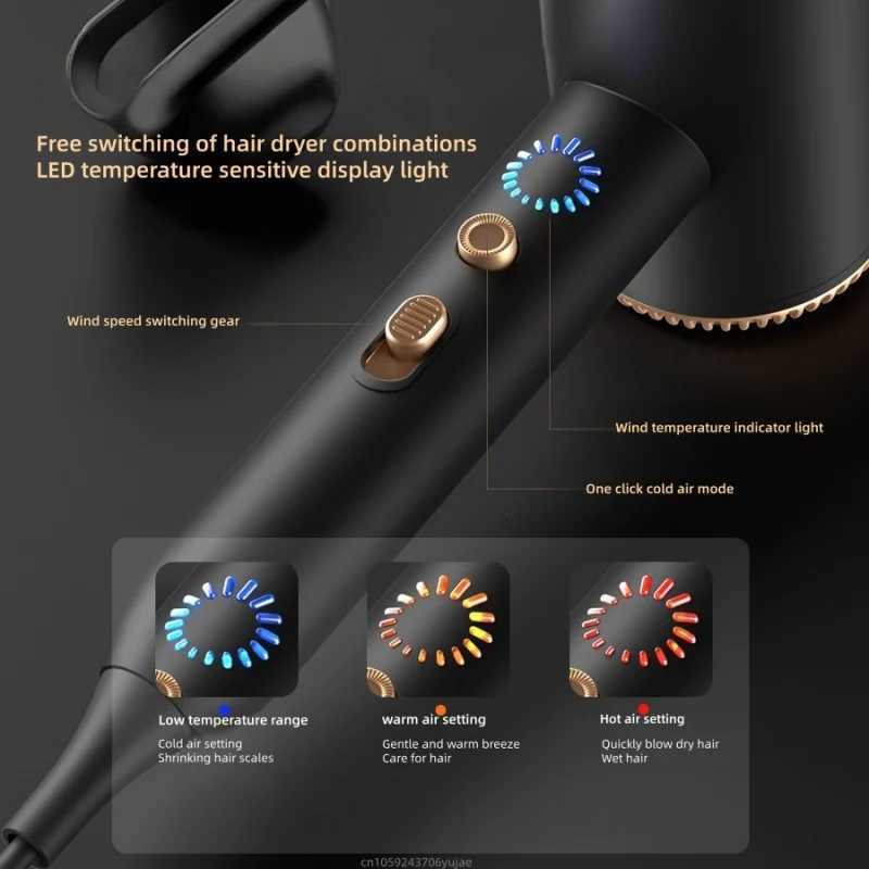 Latest 2400W Quick Drying Hair Dryer With Led Display Light And Billion Level Blue Light Negative Ion Hair Dryer W251029