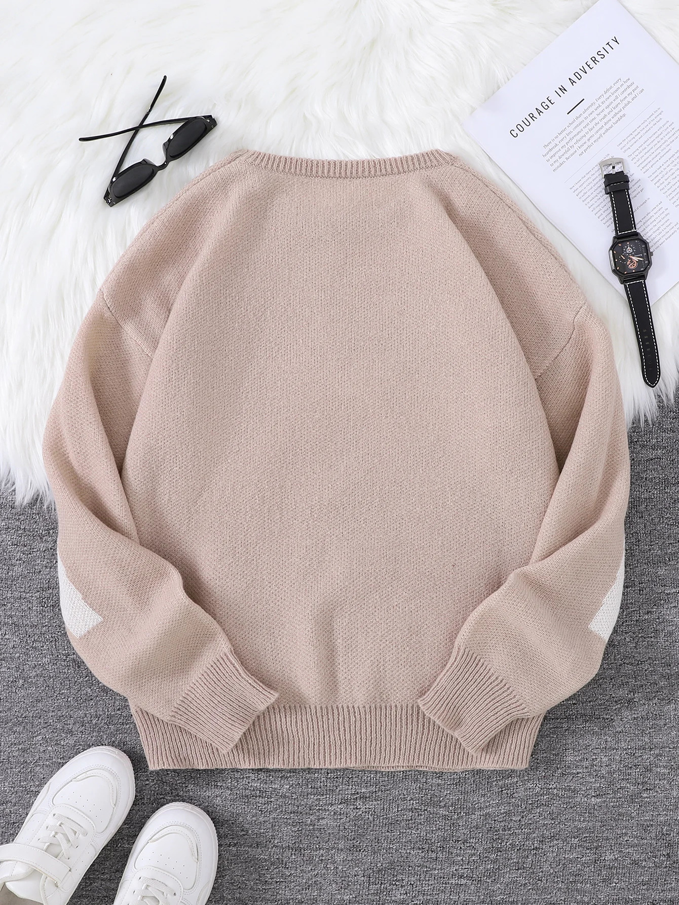 Spring Autumn Graffiti Jacquard Pattern Pullover Sweater Casual Round Neck Contrast Color Knitted Mens Pullover 251029