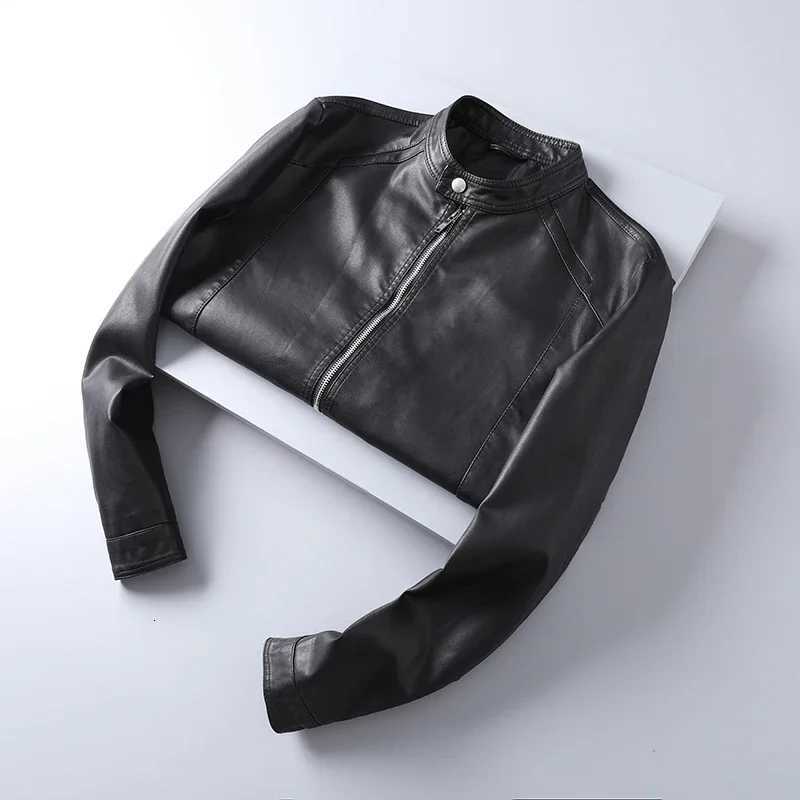 Coat Mens Black Leather Jacket Spring Autumn Motorcycle Coat Mens Moto Biker Leather Fashion Korean Slim Fit Pu Leather JacketT251029