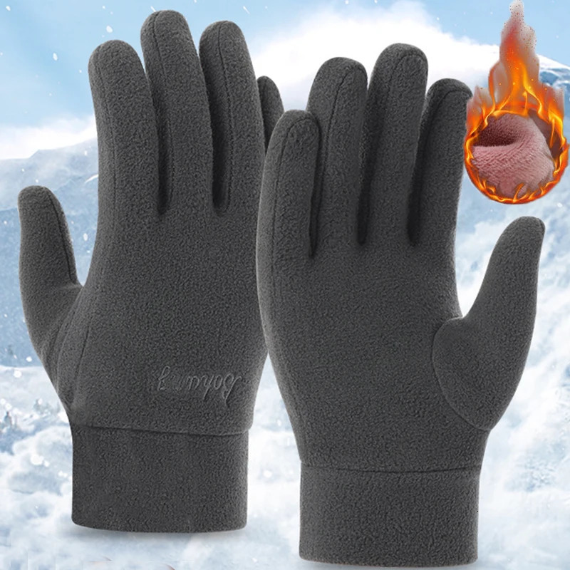 Outdoor Thermal Fleece Windproof Winter Cycling Gloves Men TouchScreen Bike Bicycle Sports Shockproof Warm Skiing 251013