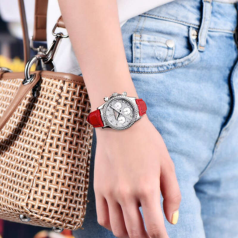 PAGANI DESIGN Fashion Diamond Face Calendar Luminous Stainless Steel Women's PD1730 Quartz Watch