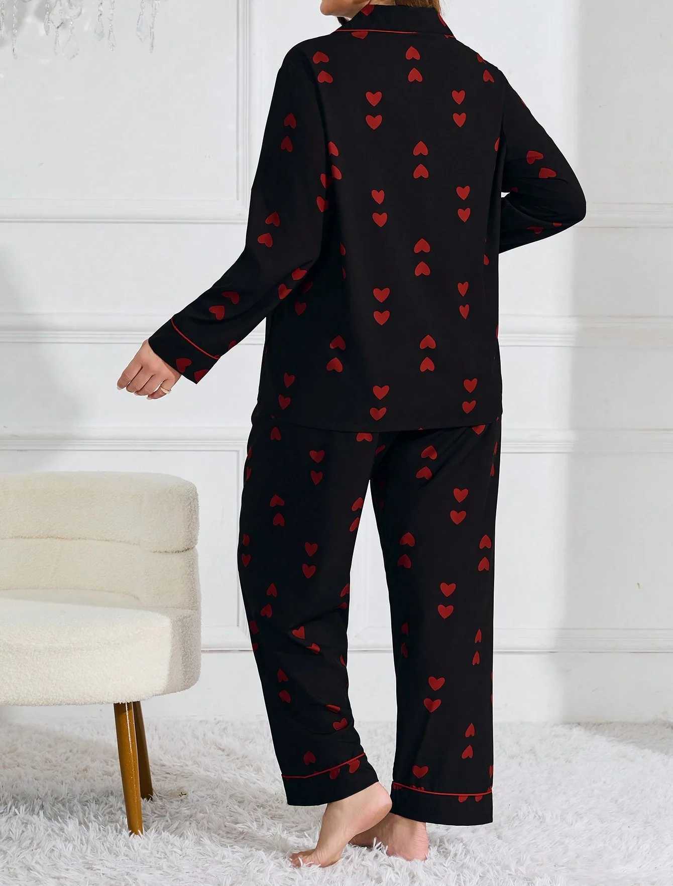 Largesize Pajamas Waffle Cardiga Longsleeved Trousers Sets Love Sweet Loungewear Pijama Big Size Womens Pajamas SleepwearT251029