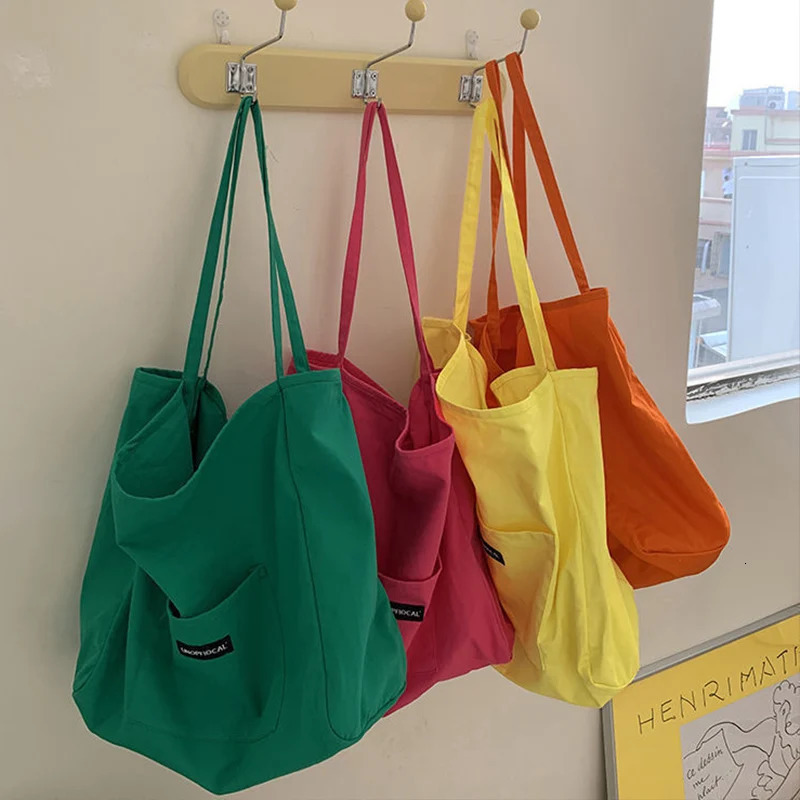 Korean style Canvas Tote Bags For Women Large Capacity Handbag Casual Shoulder Bag Shopping Bag Gilr Purse bolsa feminina 251029