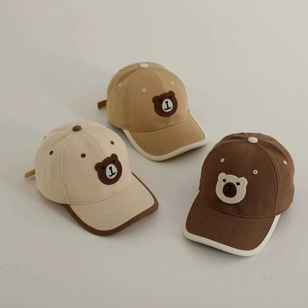 Handmade Knitted Cartoon Bear Baby Baseball Cap Fashion Children Peaked Caps Sunshine Sunscreen Boy Girl Sun Hat Kid Casual Hats251028