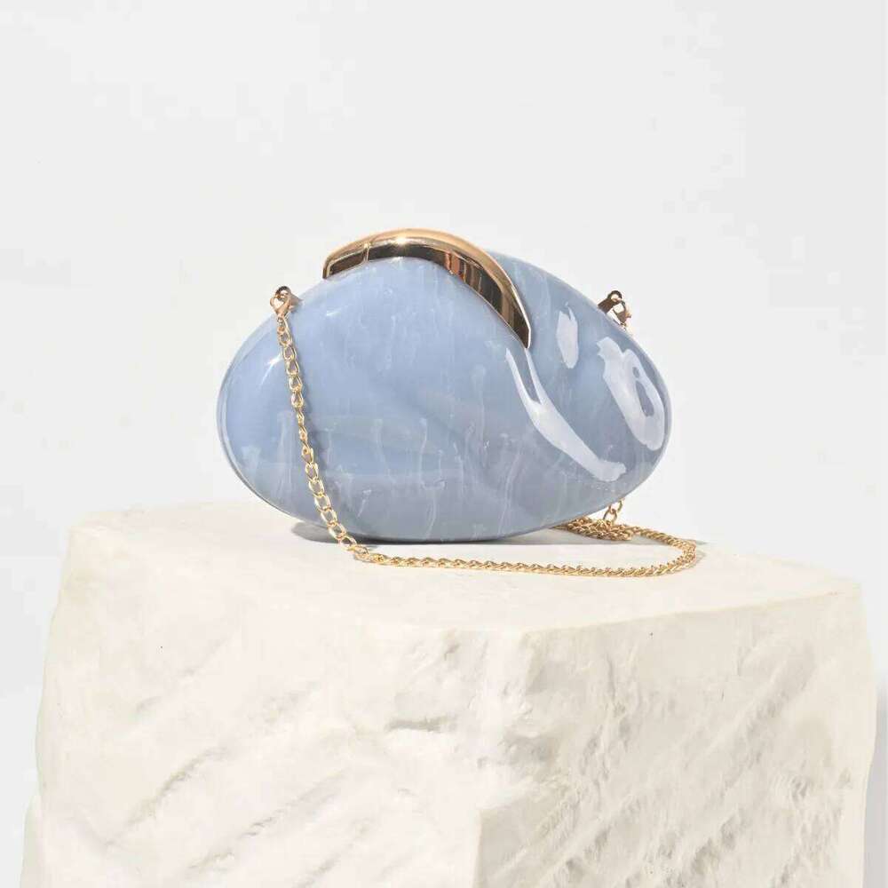 Designer Bags 2025 New Oval Acrylic Leaf Lock Dinner Fashion Wind Chain Shoulder Clutch Bag Luxury Bag