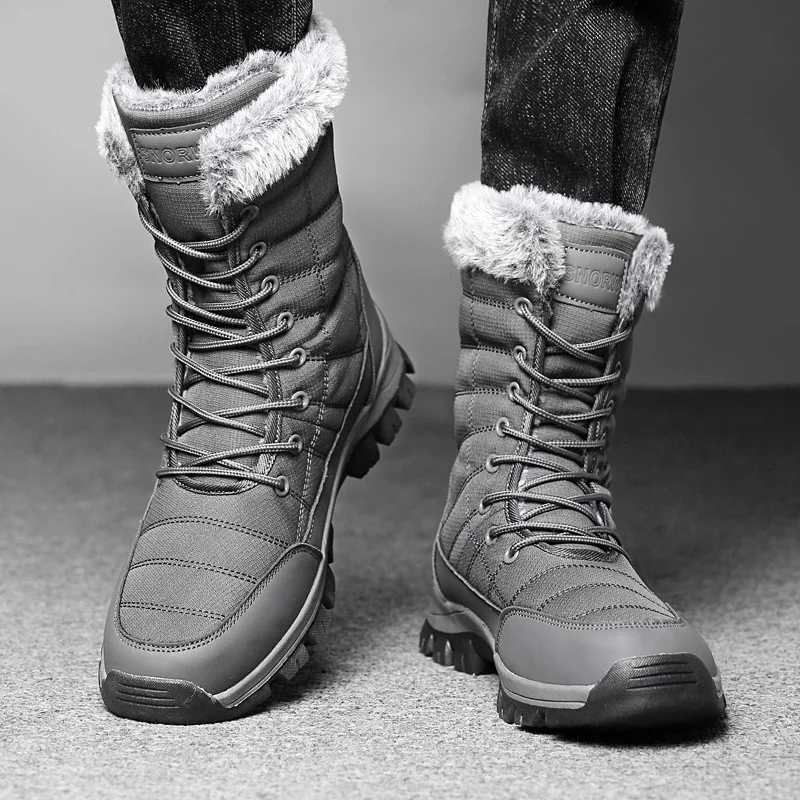 Men New Cotton Shoes Waterproof and Cold Proof Long Boots for Men Outdoor with Thick Velvet and Warmth Snow Boots Z251029