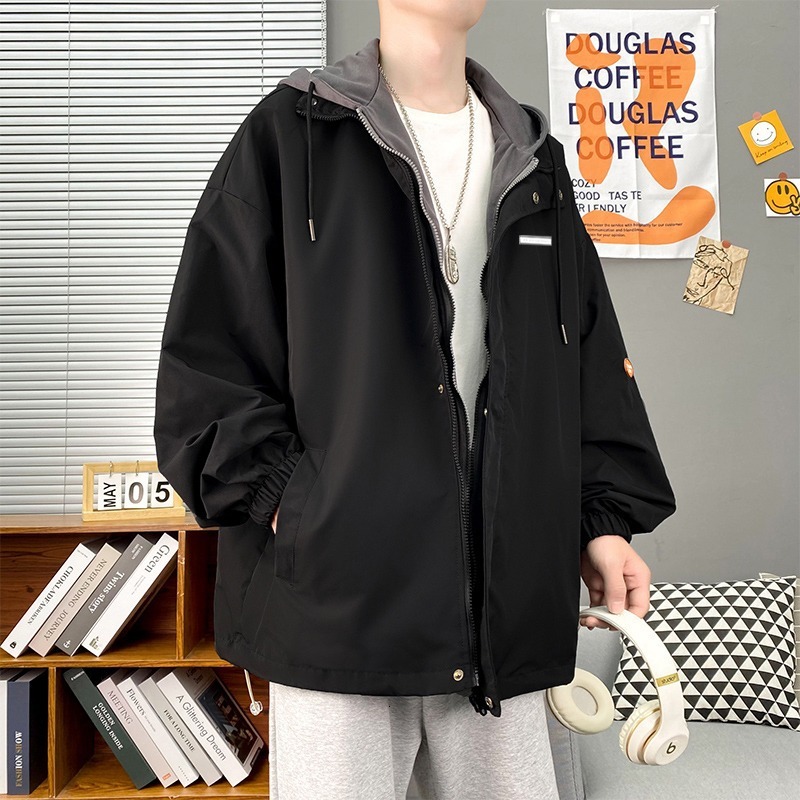 Men's Loose Stylish Fake Two-piece Designer Jacket Jacket Ins Trendy Brand Autumn Fashion Student Functional Sports Top