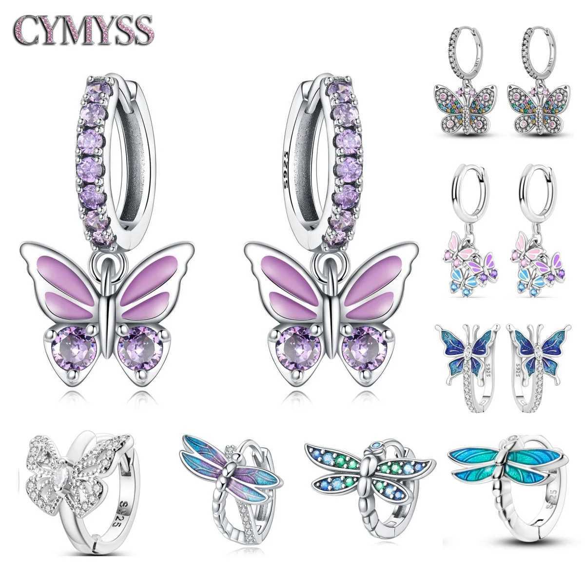 925 Sterling Silver Inlaid Zircon Butterfly Earrings Insect Element Design Womens Fashion Party Jewelry Gift Ear LoopsW251029
