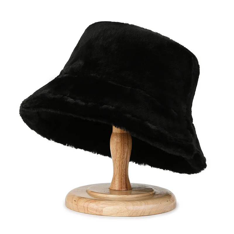 Women Warm Thick Bucket Hats Cool Panama Lady Autumn Winter Outdoor Solid Color Fisherman Cap Hat For Women 251029
