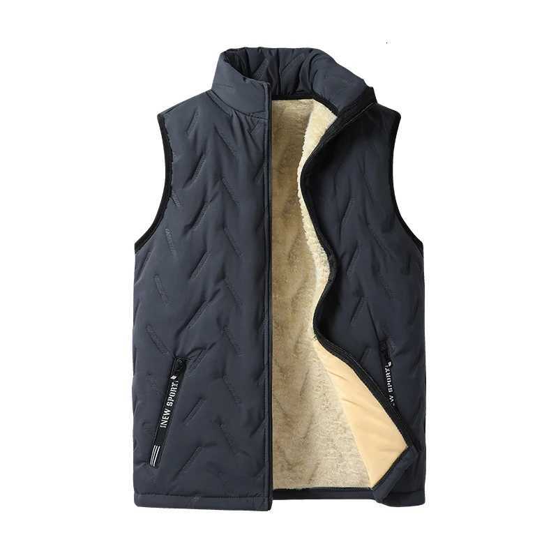 Mens Plus Size Warm Standing Collar Sleeveless Mens top Autumn and winter fashion Mens Cotton Vest Jacket Casual Multifuncti W251029