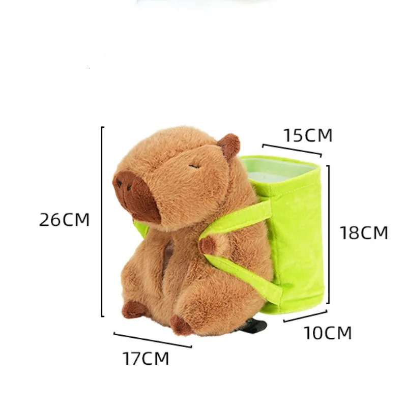 Car Tissue Boxes Capybara Plush Trash Bins Cute Interior Trash Car Storage Bucket Female Umbrella Key Phone Storage Box 251029