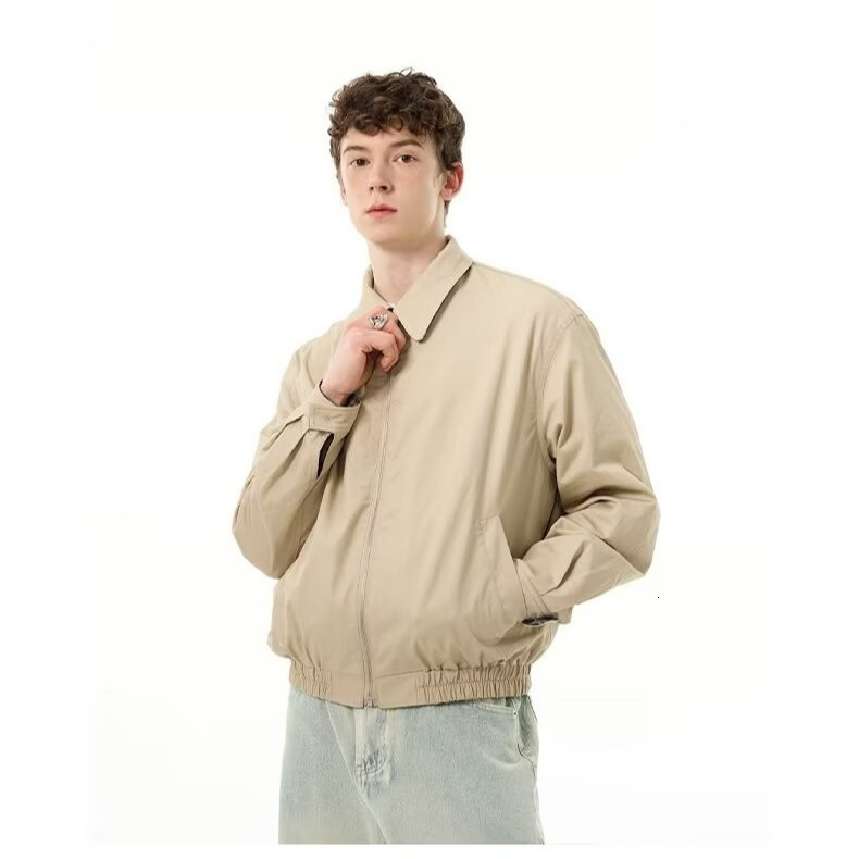 American Style Short Plaid Workwear Jacket Designer Jacket For Men, Reversible Design Bomber Jacket, Autumn Cool Motorcycle Jacket
