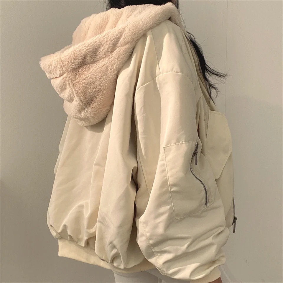 Jackets for Women Thick Warm Parkas Oversized Double Sided Hooded Coat Korean Fashion Casual Loose Zip Up Jackets Coat Women 251013