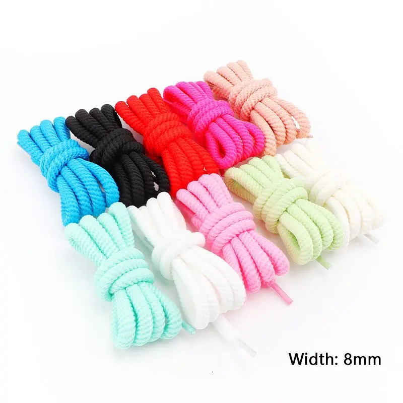 1Pair Round Shoelaces Quality 8mm Thicker Shoelace Sneakers Rope Laces 100120140160CM Boots Shoe laces Shoes Accessories 251029