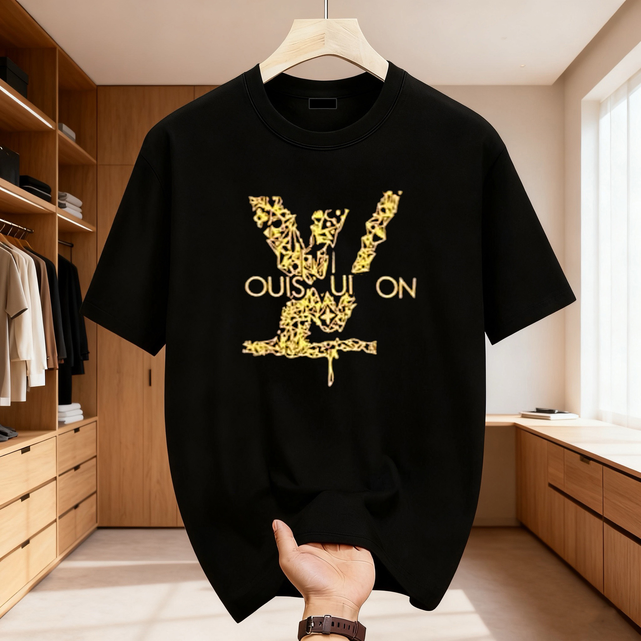 Designer cotton summer round neck top coat tide brand ins printing casual short sleeve trend T-shirt T-shirt