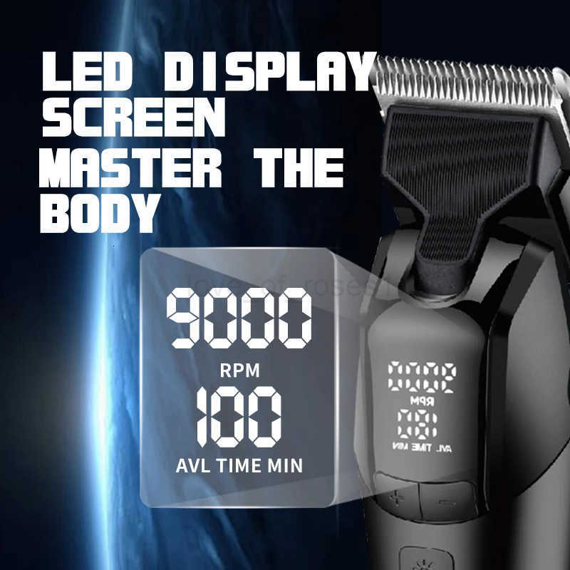 KEMEI DLC Blade Electric Hair Clipper Professional Cordless Usb Rechargeable Hair Clippers With Light KM1858 Z251029
