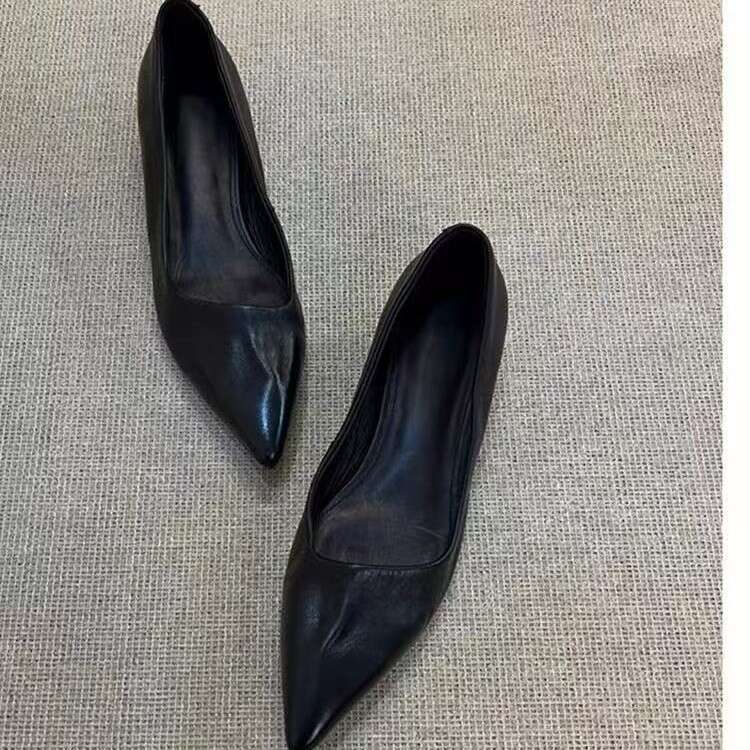 Sheepskin Version~ Pointed Designer Shoe Toe Elegant Low Heel Single for Women Shallow Mouth Commuting Slip-On French Simple Shoes