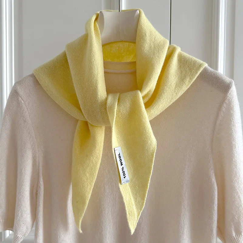 Knitted Scarf Women 100 Wool Winter Warm Scarves Bright Solid Color n Thickened Shawl Soft Cashmere Neck 251013