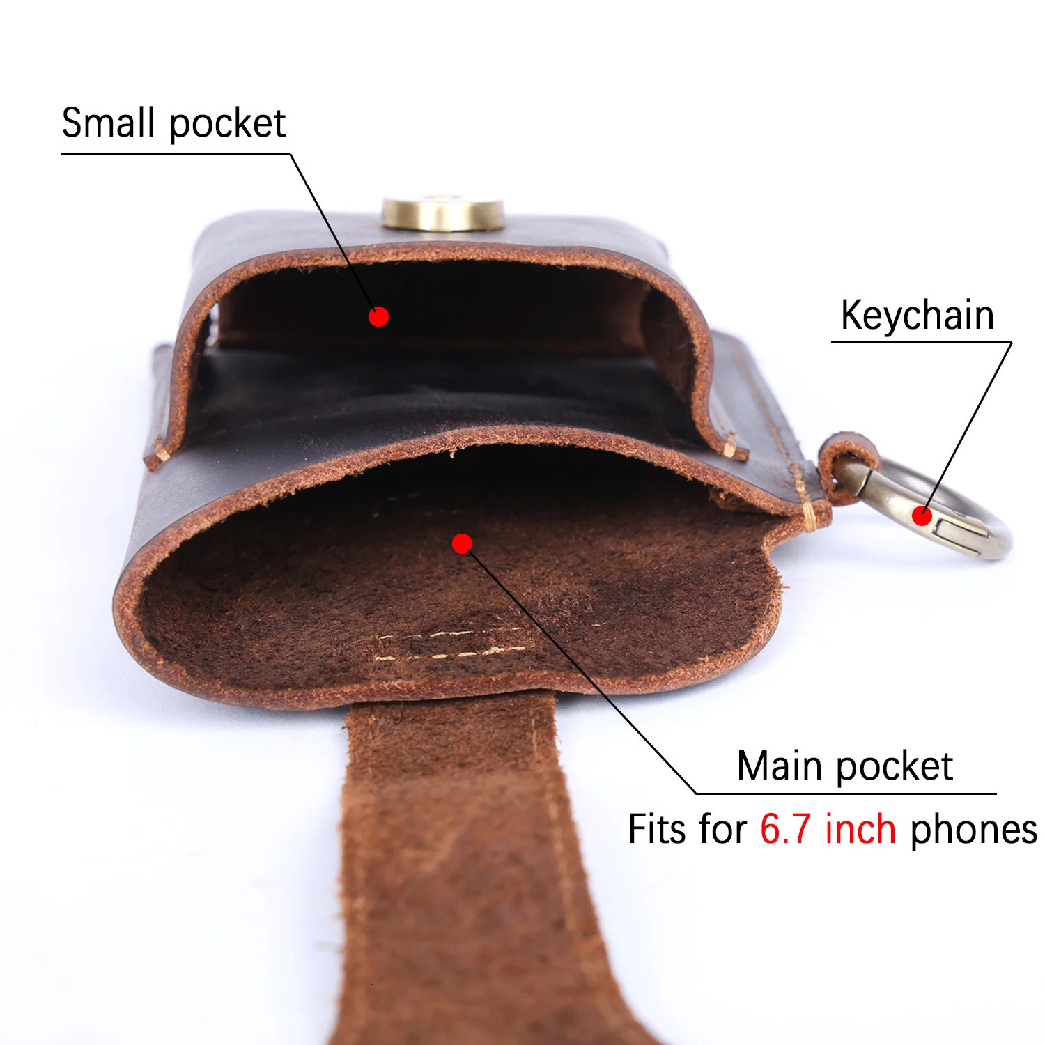 Vintage Genuine Leather Waist Bag Cellphone Loop Holster Mens Belt Bag Phone Pouch Wallet Phone Case 251021