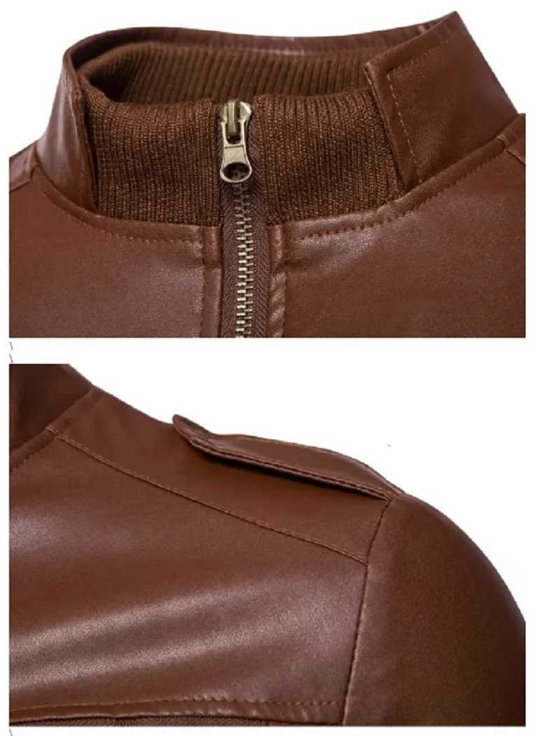 New Mens Leather Jacket Motorcycle Jacket Trendy Standup Collar Slimming Mens Leather Jacket Casual CoatT251029