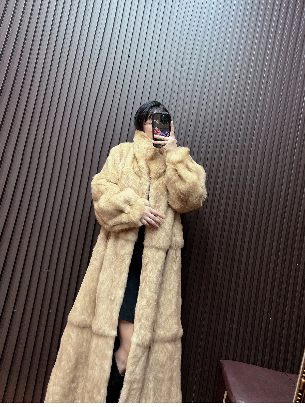 Furyoume 100 Rabbit Fur Coat 120cm Length Thick Warm Winter Real Fur Overcoats Fashion Streetwear Korean Casaco Feminino 251029