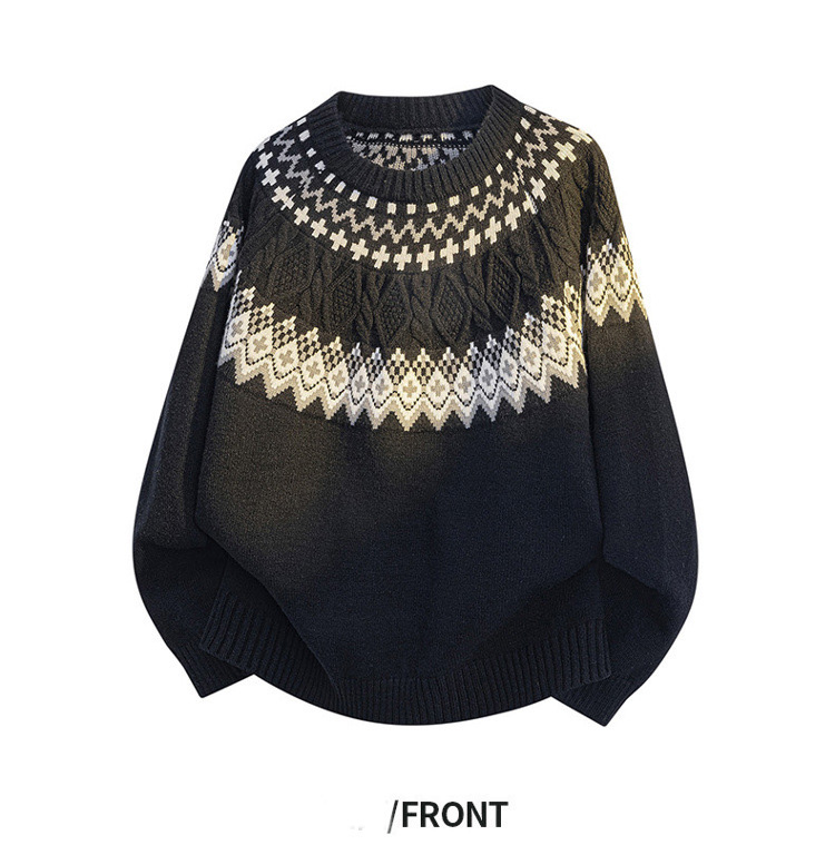 High Quality Clothing Sweaters Pullover Knitwear for men printed Patterned Knitted Sweater Man long sleeve Fashion Vintage Inspired Sweater mens hoodi