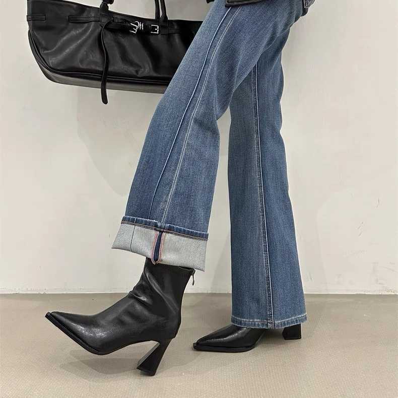 2025 Women Fashion Chelsea Ankle Boots Basic High Heels Boots Pointed Toe Shoes Women Band Nonslip Comfortable Boots 9989 Z251029