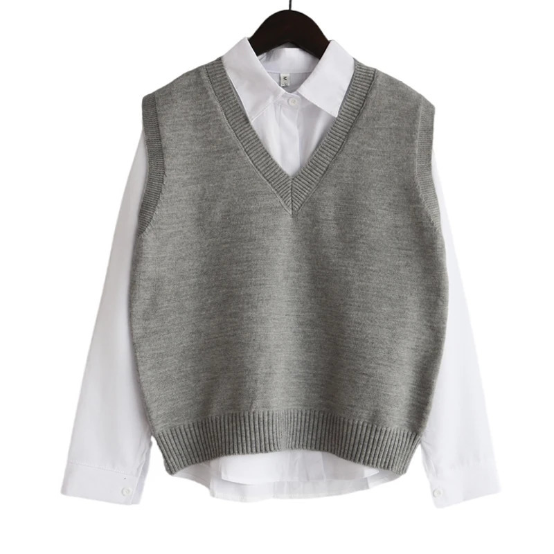 Fall Winter Sweater Vest Women 2025 Korean Fashion V Neck Sleeveless Knitted Pullover Waistcoat Female Loose Spring Jumper 251029
