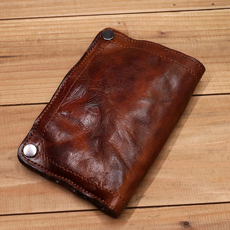 100 Genuine Leather Wallet For Men Vintage Wrinkled Short Bifold Man Purse Credit Card Holder With Zipper Coin Pocket Money Bag 251029