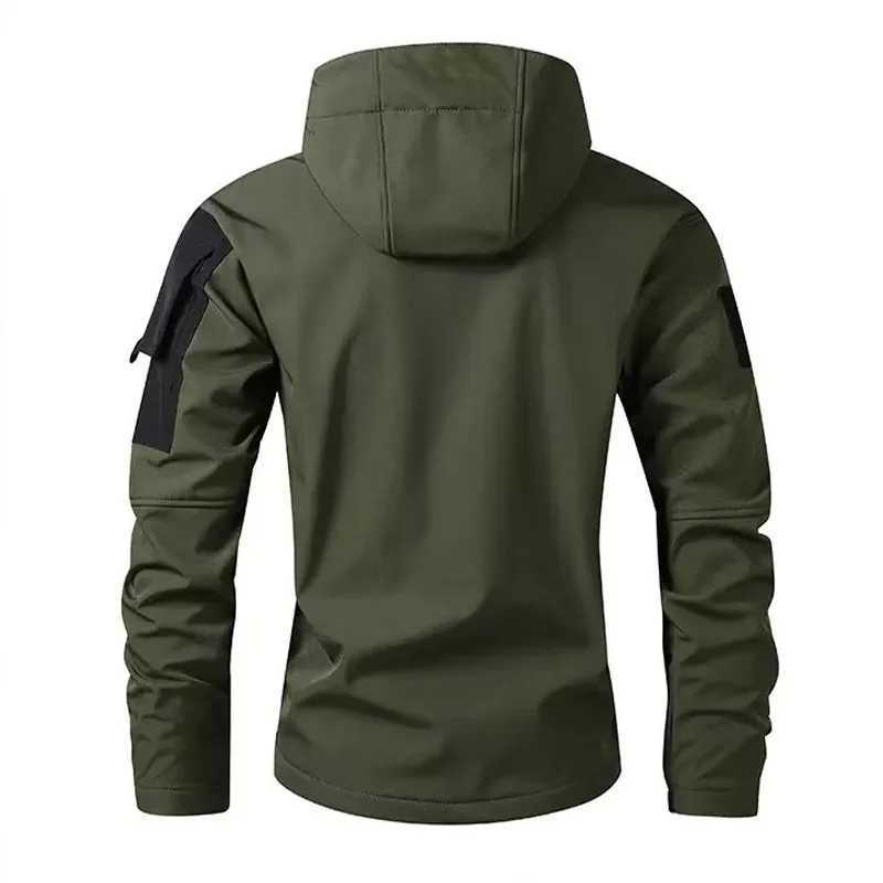 Mens Winter Autumn Warm Cargo Fleece Jackets Softshell Waterproof Hood Windproof Outdoor Coats Hiking Camping Climbing Casual J251029