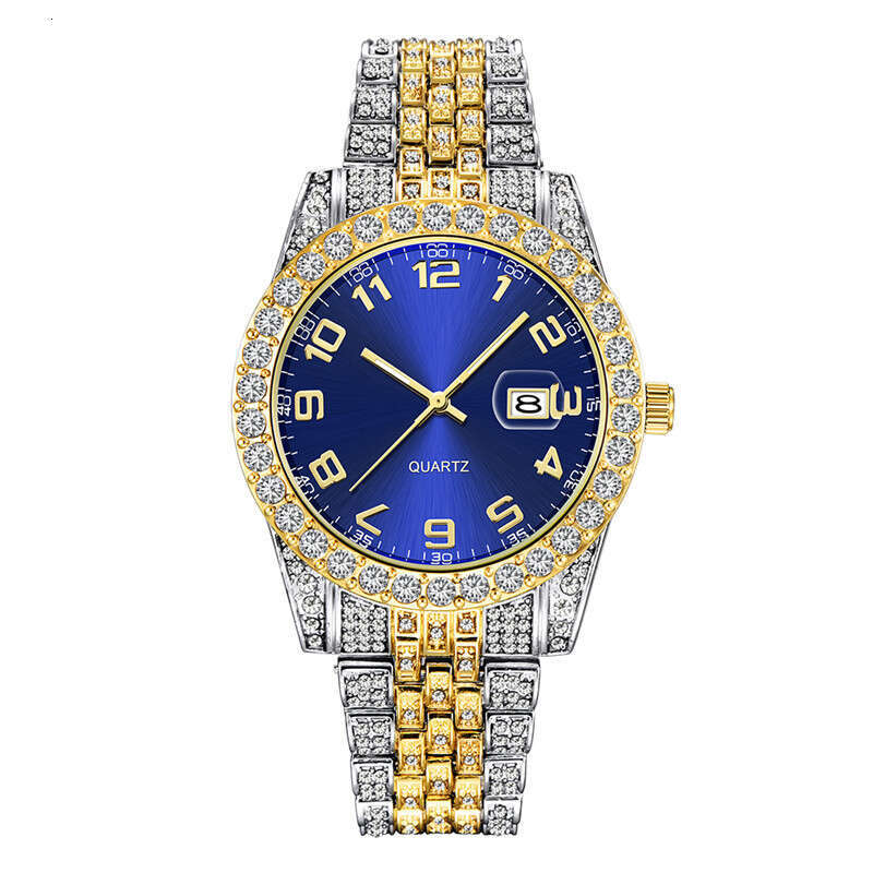 Brand Diamond-Studded Men's Hip-Hop Water Ghost Starry Sky Calendar Quartz Watch for Men