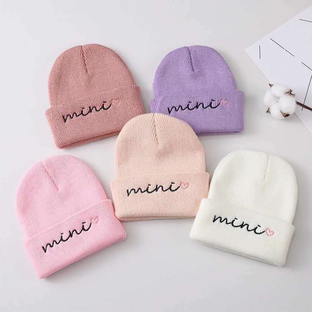 03Y Knitted Beanie for Baby Girls Baby Boys Winter Warm Hat Letter Mini Printed Knitting Bonnet Newborn Infant Knit Hat Beanies251028
