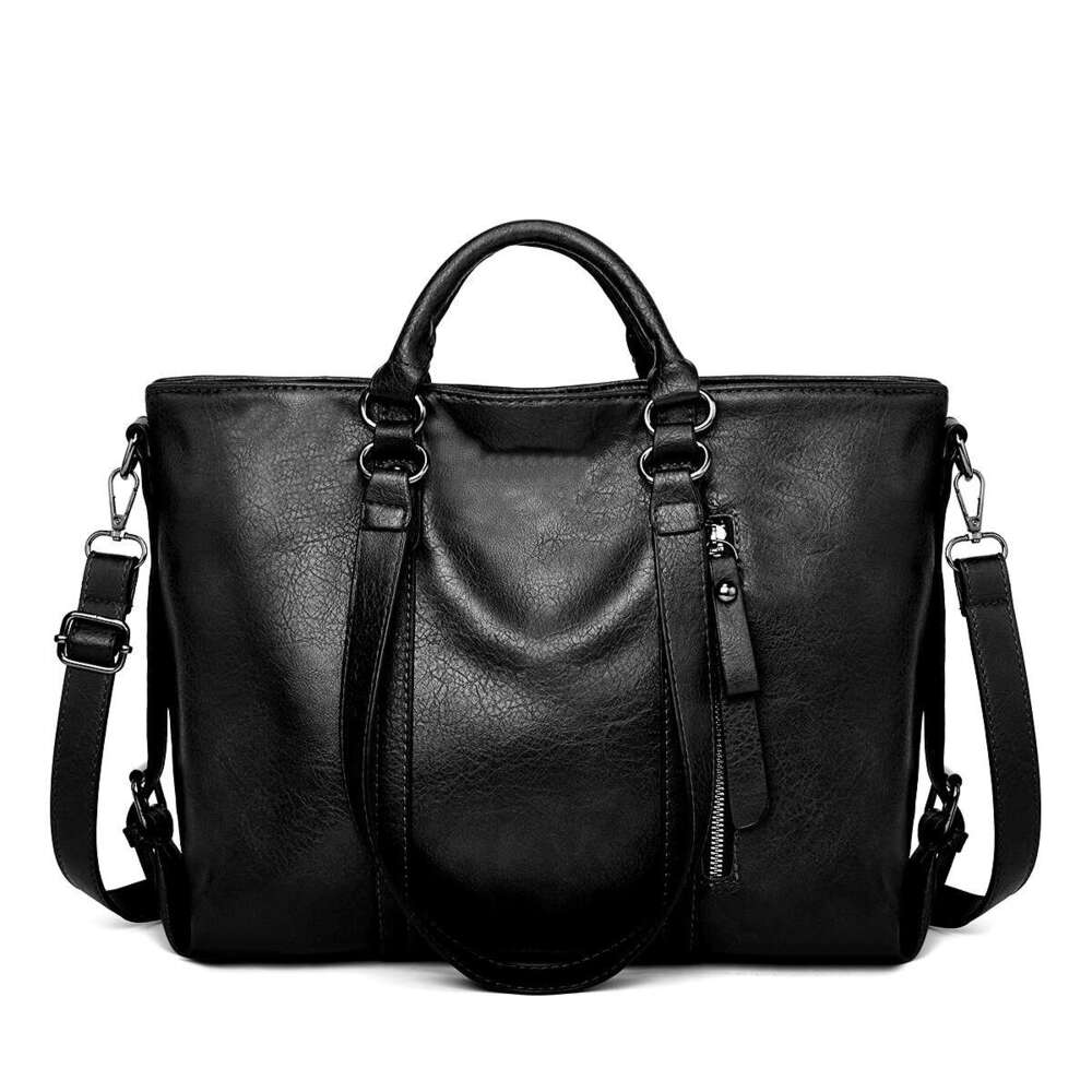 Trendy Women's New Fashion Soft Leather Large Capacity Tote Bag Shoulder Handbag