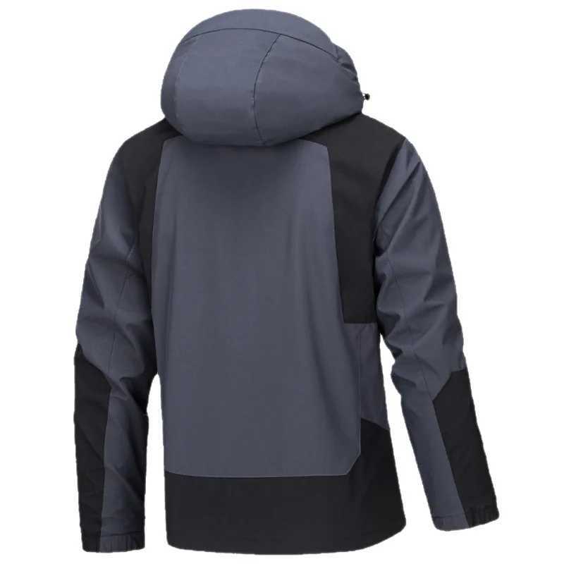 Mens European Size Jacket Thin Outdoor Windproof Waterproof Hooded Couples Climbing Clothes Outerwear for Hiking and Camping J251029