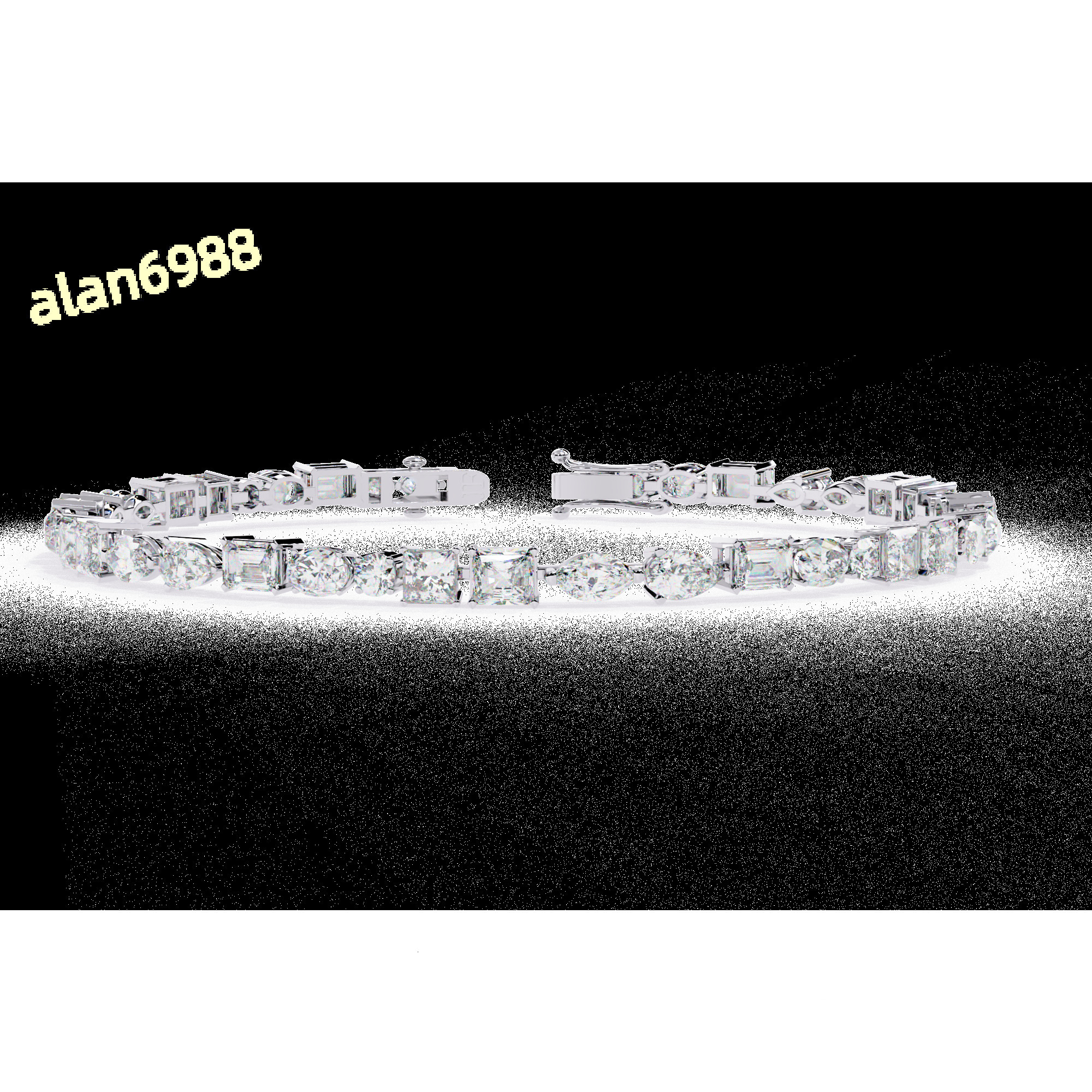 HI Color VSSI Clarity Mixed Cut MultiShape Tennis Bracelet Elegant Diamond Bangle Moissanite Bracelets Bangles
