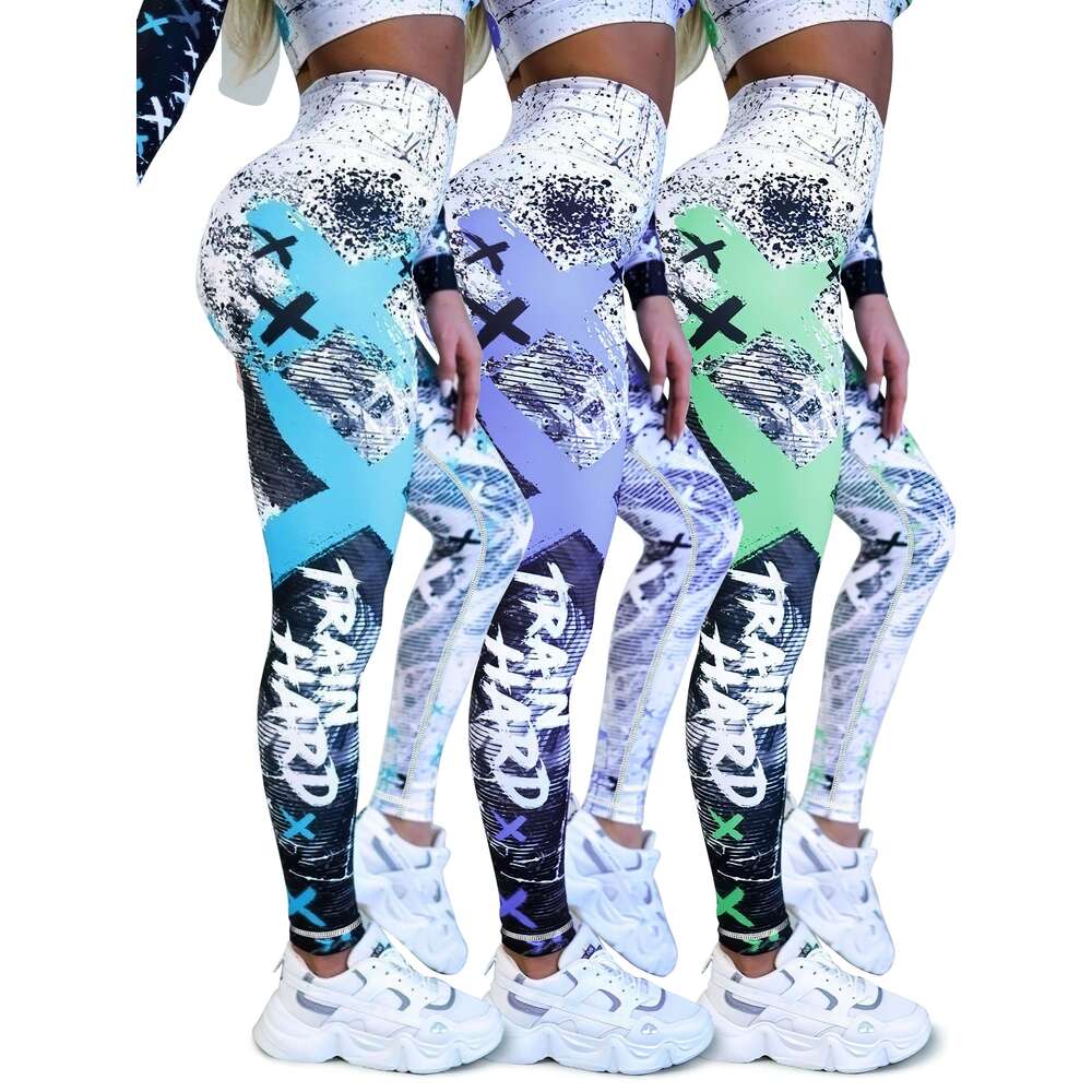 3Pcs Women's Yoga Leggings With High Waistband, Moisture-Wicking, Stretchy, Perfect For Outdoor Activities And Fiess