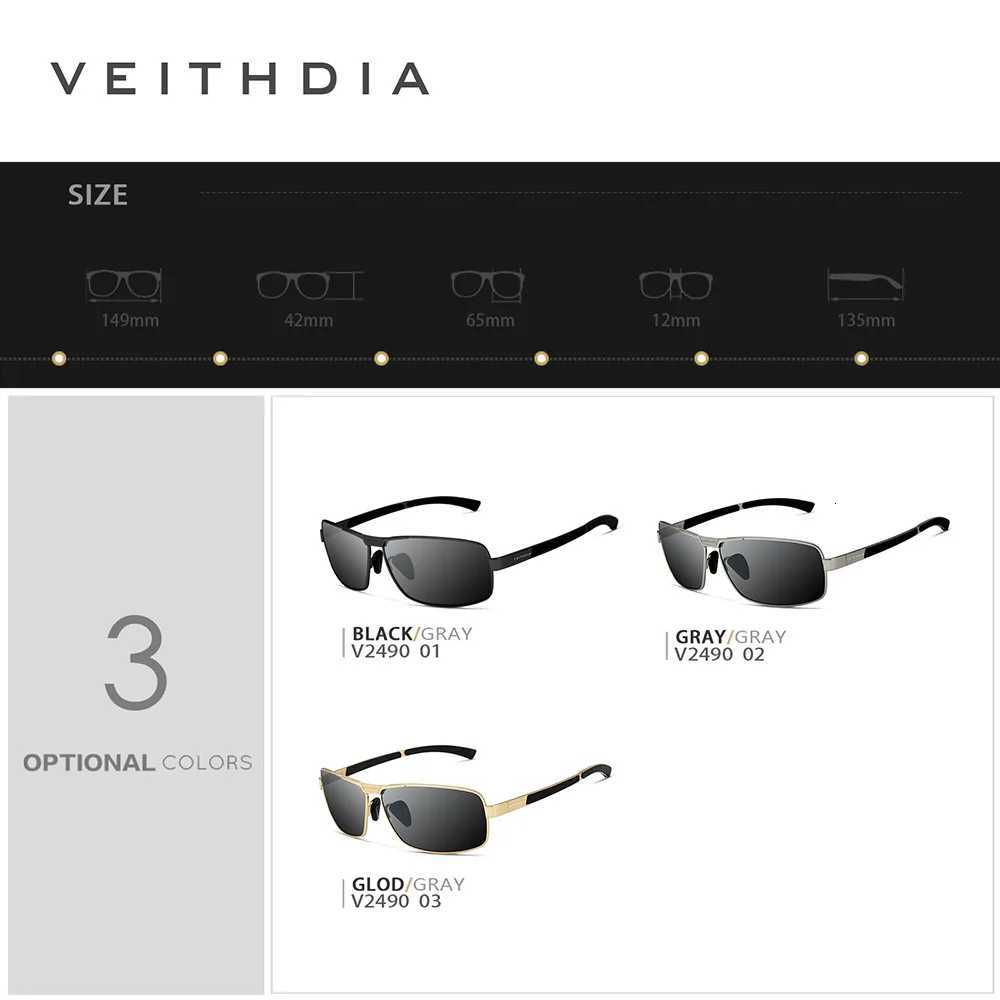 VEITHDIA Men Sunglasses Vintage Polarized UV400 Lens Driving Sun Glasses Rectangle Eyeglasses For Male Eyewear Accessories 2490L251029