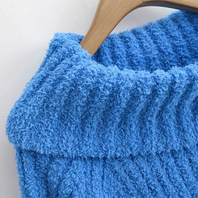 European and American Spicy Girl Knitted Sweater Autumn Winter New Pit Striped Pullover Sweaters Y2K Solid Color Cropped Jumpers J251029