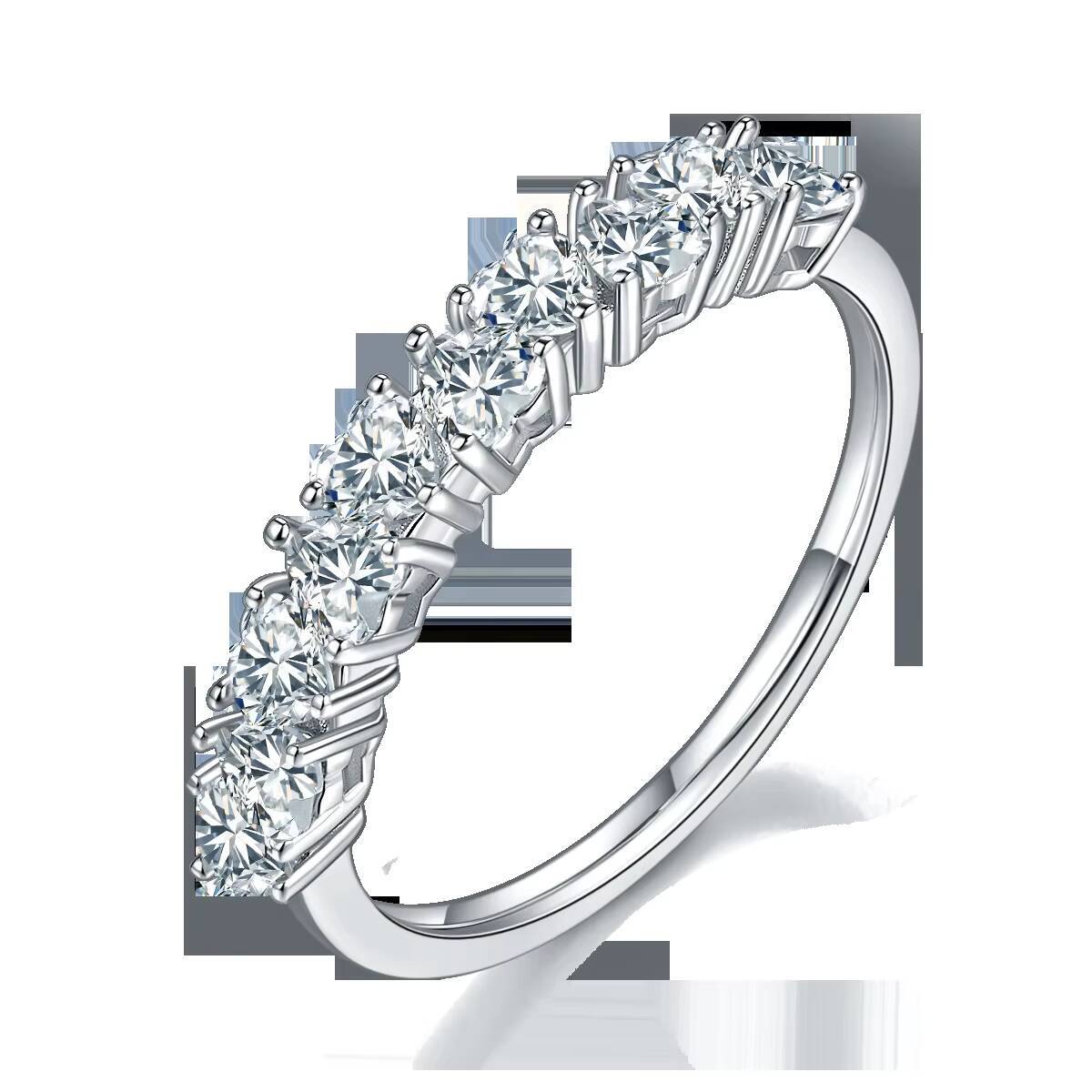 Fancy Cut Wholesale Wedding Band in 925 Sliver Colorless Moissnaite Engagement Ring Heart Cut Moissanite Ring for Women
