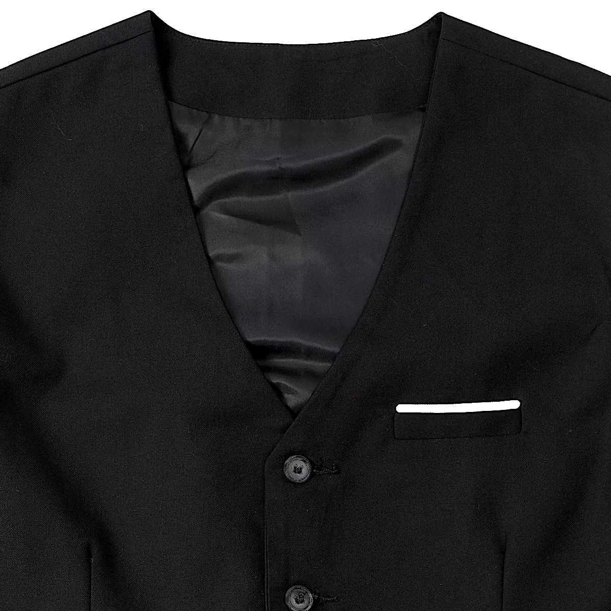 Mens Suit Vest Male Business Formal Wedding Office Birthday Party Outfit Set Easter Church Jacket Black Waistcoat W251029