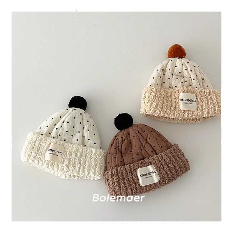 Winter Plush Warm Baby Hat Cute Pom Plush Baby Beanie Cap Kids Ear Protection Warm Kids Hat Soft Baby Bonnet Caps251028