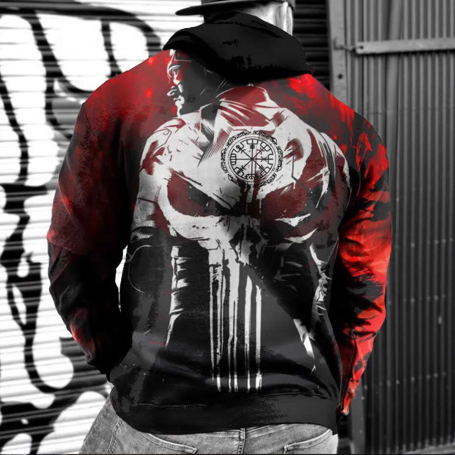 Hoodie Men winter Y2K Hip Hop Designer Women Gothic Skull Cartoon Pattern Print Black Ultra David Coat Men's Women's Gothic Pullover Clothin